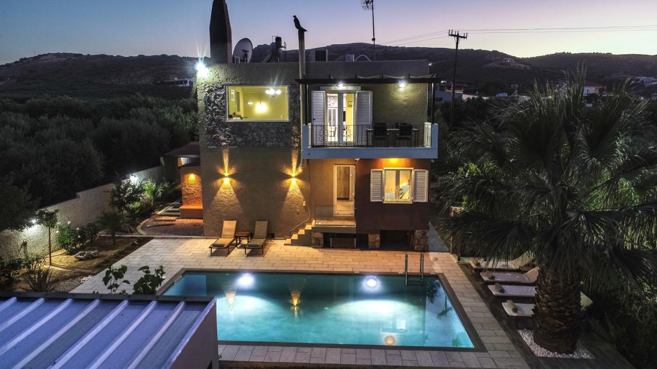Petronila Luxury Villa With Heated Private Pool Kíssamos Exterior foto